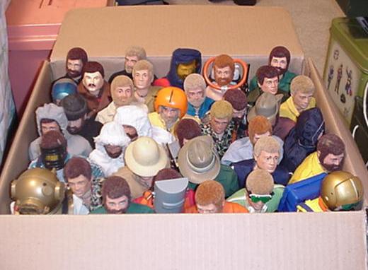 Picture of a bunch of my Joes in a box to be moved around the house.